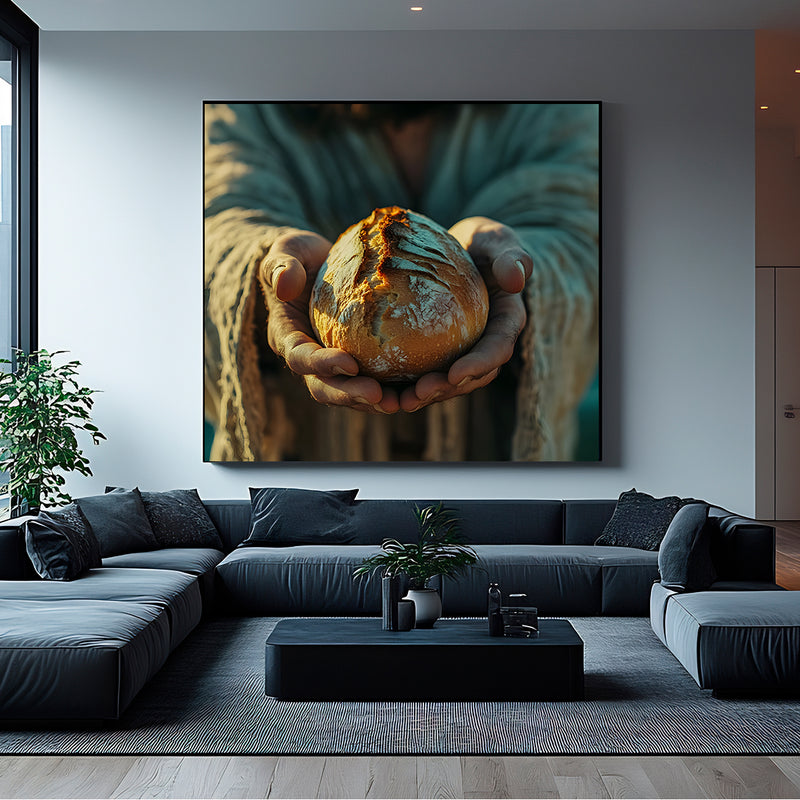 Quadro Decorativo Jesus, o Pão da Vida – Fé, Esperança e Inspiração Divina
