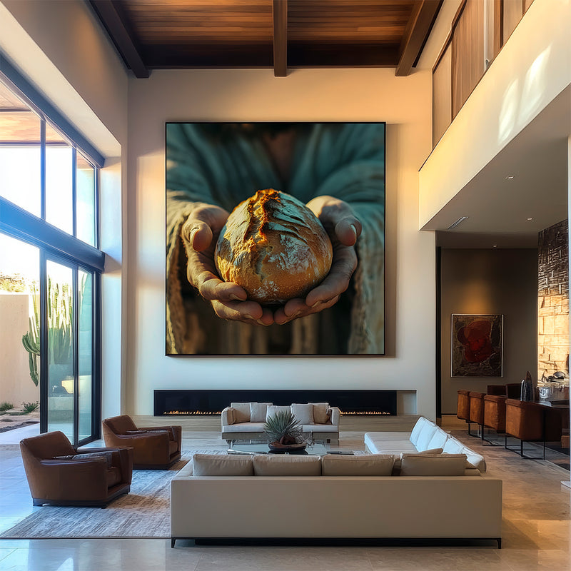 Quadro Decorativo Jesus, o Pão da Vida – Fé, Esperança e Inspiração Divina