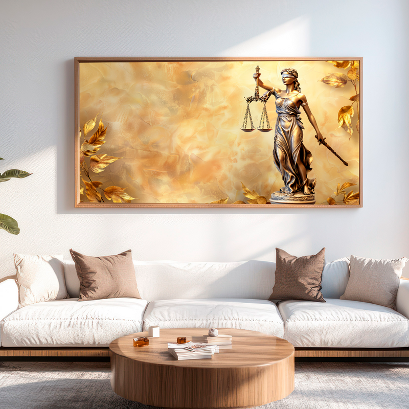 Quadro Decorativo Justiça e Integridade – A Símbolo da Sabedoria e Equilíbrio