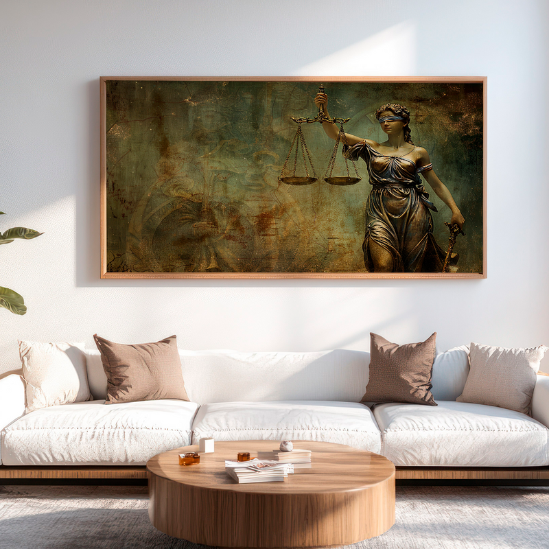 Quadro Decorativo Justiça e Equilíbrio – A Representação da Sabedoria e Imparcialidade