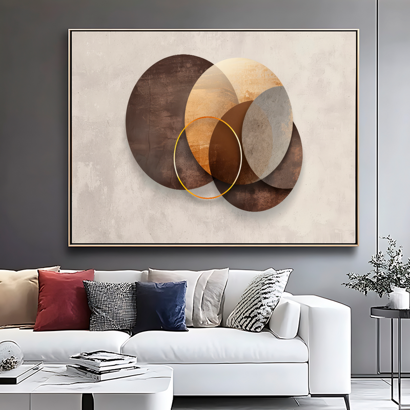 Quadro Decorativo Geometria em Bronze
