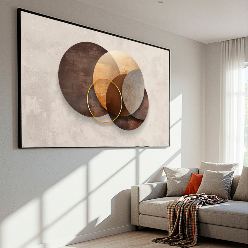 Quadro Decorativo Geometria em Bronze