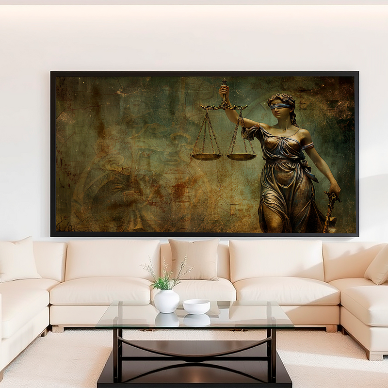 Quadro Decorativo Justiça e Equilíbrio – A Representação da Sabedoria e Imparcialidade