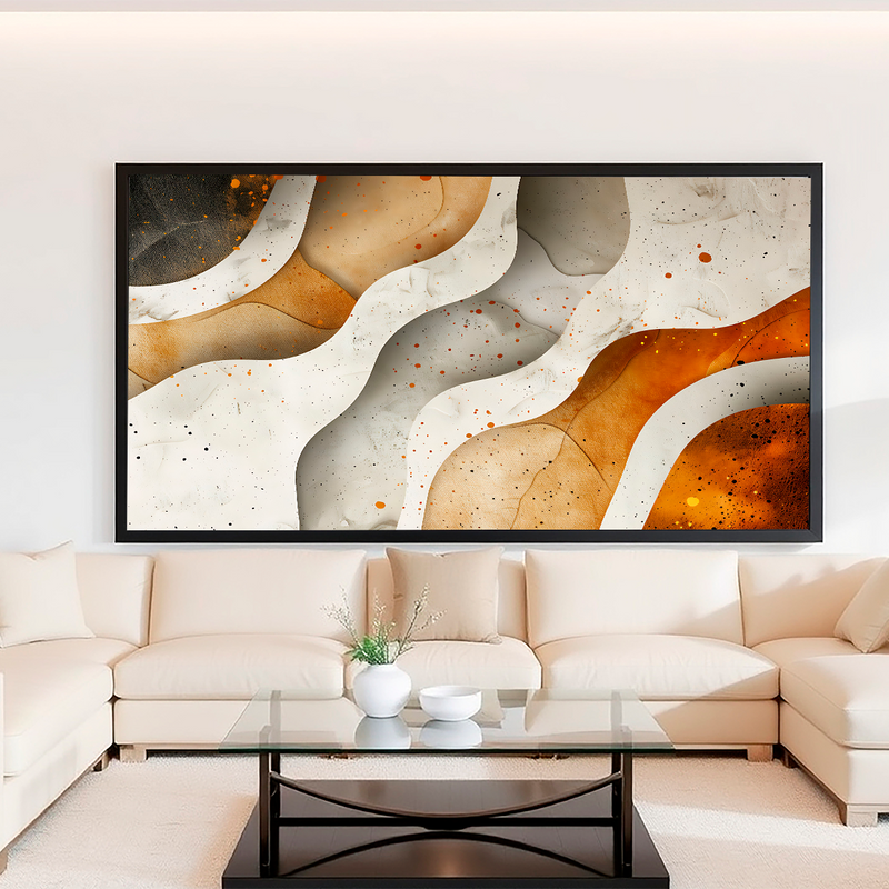 Quadro Decorativo Ondas de Serenidade – Harmonia, Leveza e Sofisticação Natural