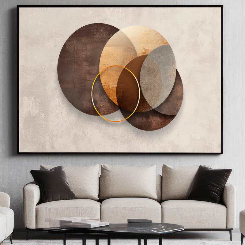 Quadro Decorativo Geometria em Bronze