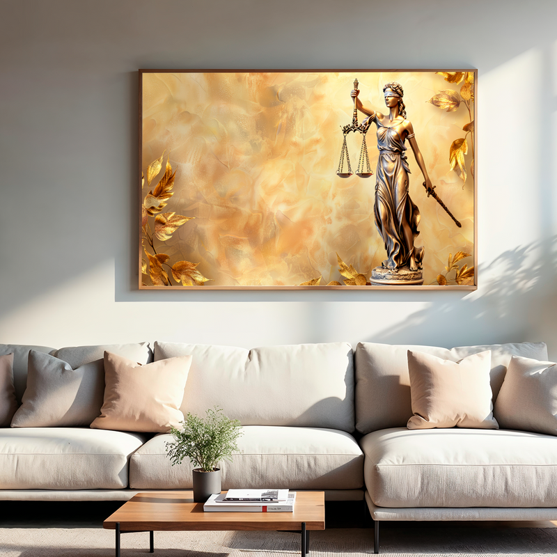 Quadro Decorativo Justiça e Integridade – A Símbolo da Sabedoria e Equilíbrio