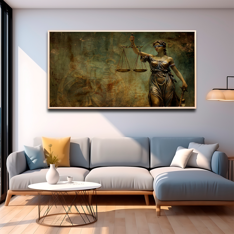Quadro Decorativo Justiça e Equilíbrio – A Representação da Sabedoria e Imparcialidade
