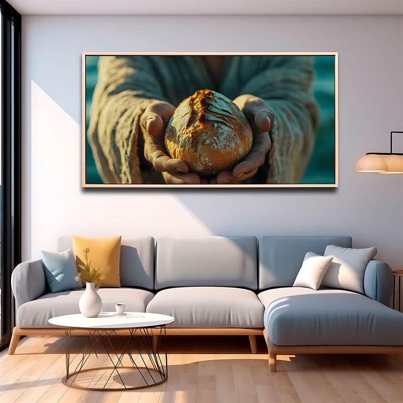 Quadro Decorativo Jesus, o Pão da Vida – Fé, Esperança e Inspiração Divina