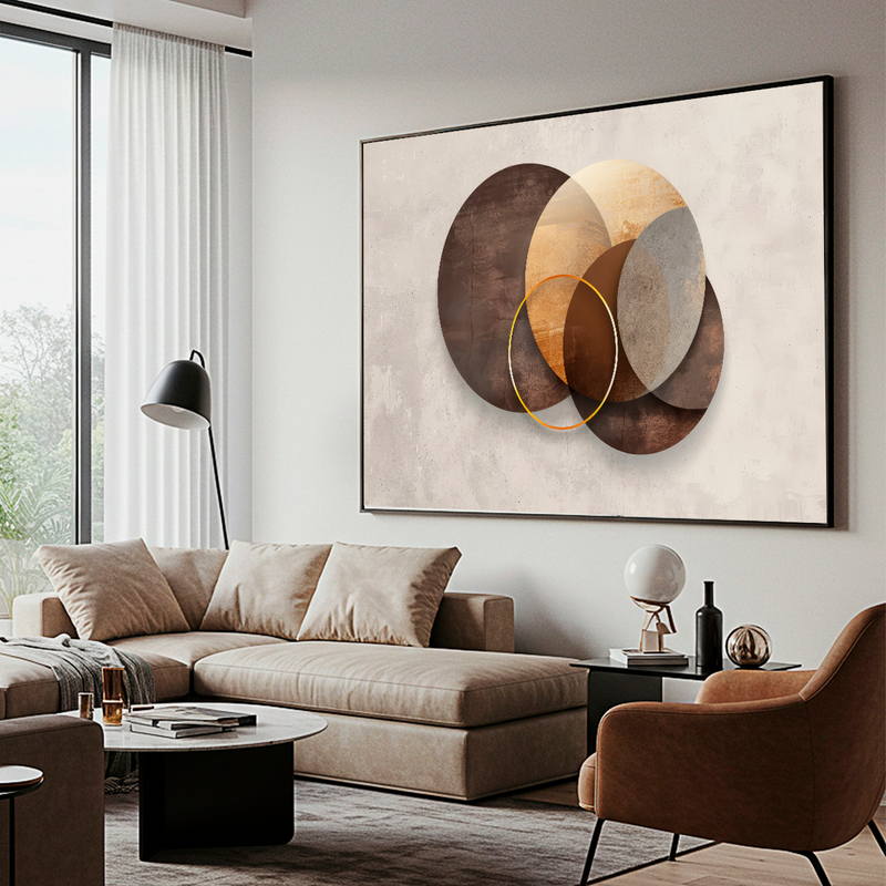 Quadro Decorativo Geometria em Bronze