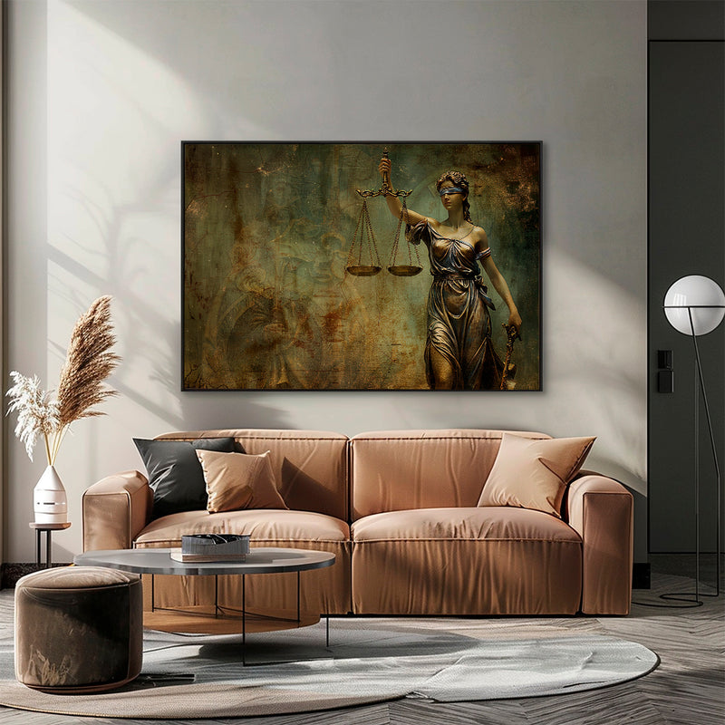 Quadro Decorativo Justiça e Equilíbrio – A Representação da Sabedoria e Imparcialidade