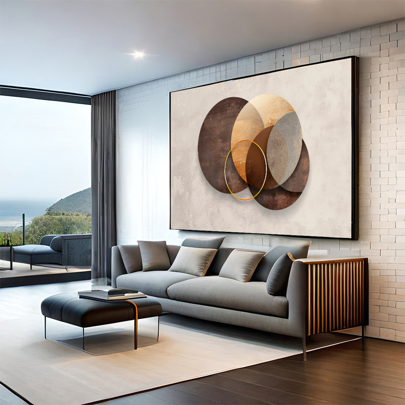 Quadro Decorativo Geometria em Bronze