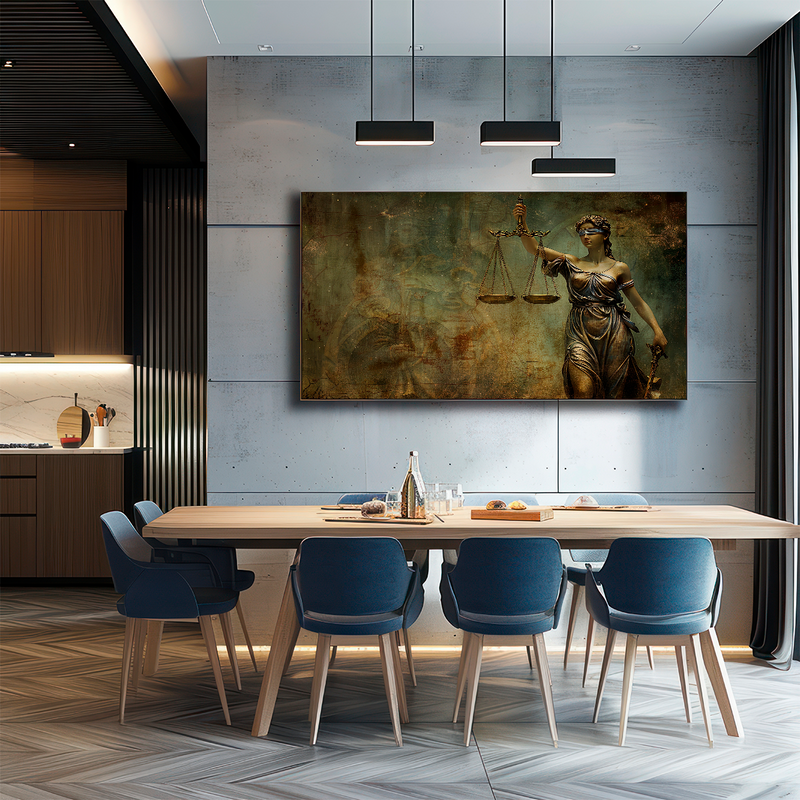 Quadro Decorativo Justiça e Equilíbrio – A Representação da Sabedoria e Imparcialidade